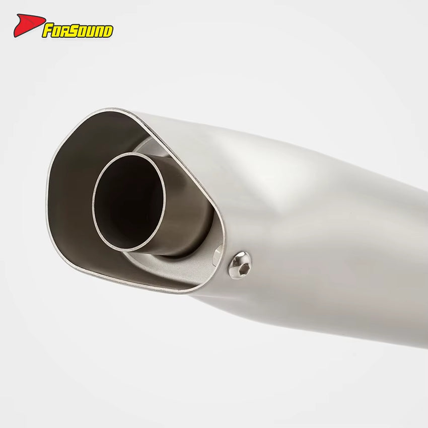 For Ducati Hypermotard 950 2019-2025 Silvery White Stainless Steel Motorcycle Dual-Exit Exhaust Pipe Torch-Style Customizable