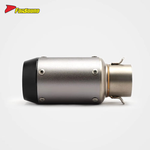 Stainless Steel Carbon Fiber 51Mm Mini GP End Can Silver Black Cover Exhaust Pipe Universal Motorcycle Pipe