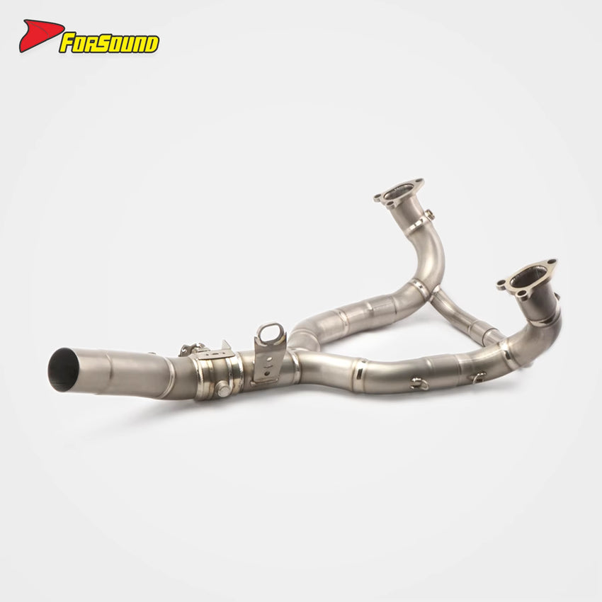 New Silver Forsound R1300GS Titanium Alloy Exhaust System Cable-Controlled Valve Front-Mid Section Lightweight Manual Motorcycle