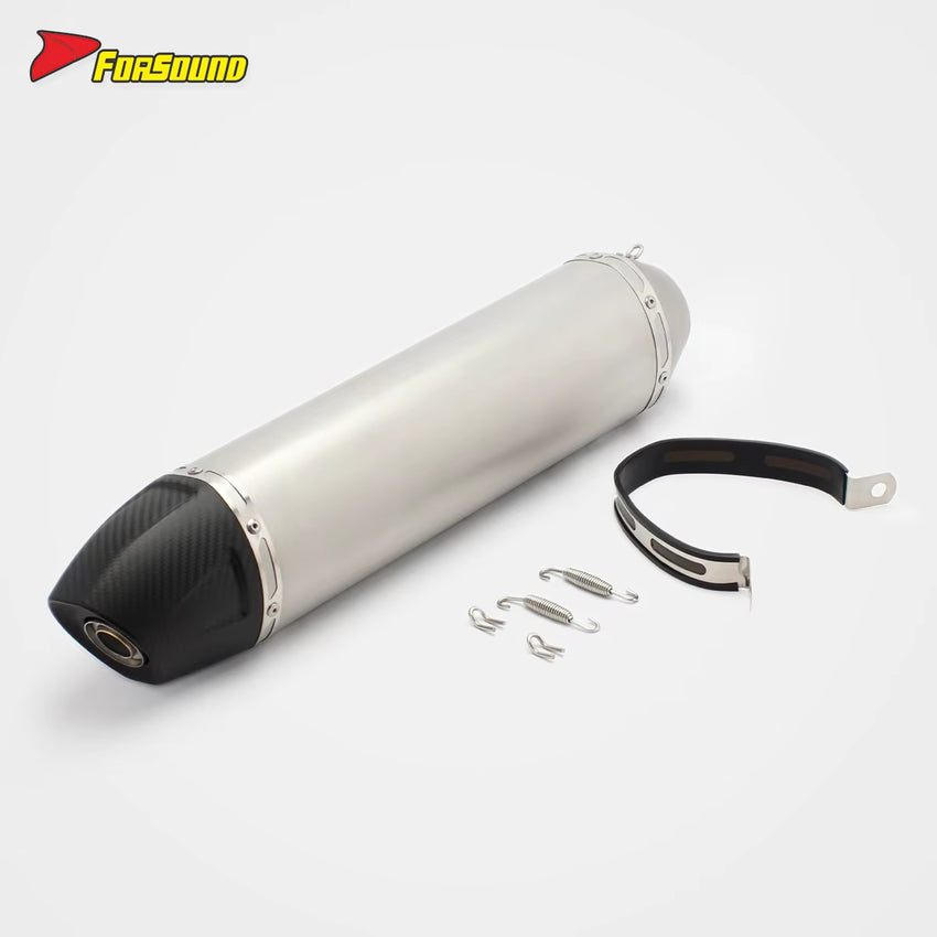 Stainless Steel Carbon Fiber 51Mm End Can Tailpipe Silence Exhaust Pipe for Universal Motorcycle Ktm Fmf Exhaust