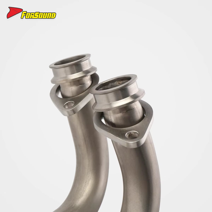 New FORSOUND Yamaha TMAX 560 Twin-Cylinder Maxi-Scooter Titanium Front-Mid Section Exhaust Direct Bolt-On Installation