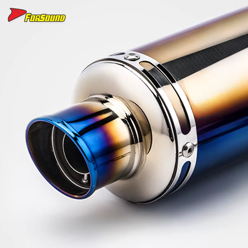 Stainless Steel Carbon Fiber 51Mm over Retro End Can Exhaust Pipe for Universal Motorcycle Pipe