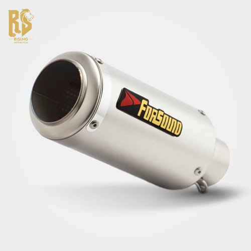 ท่อไอเสีย RS Motorcycle ขนาด 51 มม. แบบสากลสำหรับ Kawasaki Z400 R6 R1 R25 ส่วนท้ายแบบปากกลมคาร์บอนไฟเบอร์ดัดแปลง