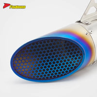 Stainless Steel 51Mm Honeycomb End Can Exhaust Pipe Universal Motorcycle Pipe
