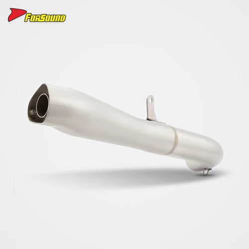 For Ducati Hypermotard 950 2019-2025 Silvery White Stainless Steel Motorcycle Dual-Exit Exhaust Pipe Torch-Style Customizable