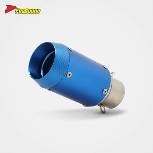 Stainless Steel Carbon Fiber 51Mm Mini GP End Can Full Blue Exhaust Pipe Universal Motorcycle Pipe