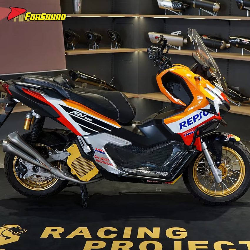 New FORSOUND for ADV 160 Exhaust Stainless Steel Torch Gemini Full Exhaust Polished Optional Deep Powerful Exhaust Note