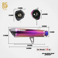 FOR Honda Forza 350 Exhaust 2020-2025 NSS350 Extended Slant Hexagon round Hole Full Exhaust System Stainless Steel