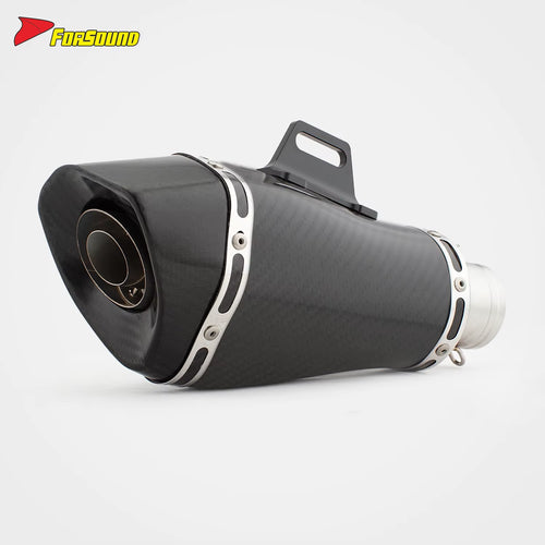 Universal Modified Exhaust Pipe Motorcycle Stainless Steel Carbon Fiber Short Oblique Hexagonal Tail Section Carbon Ak