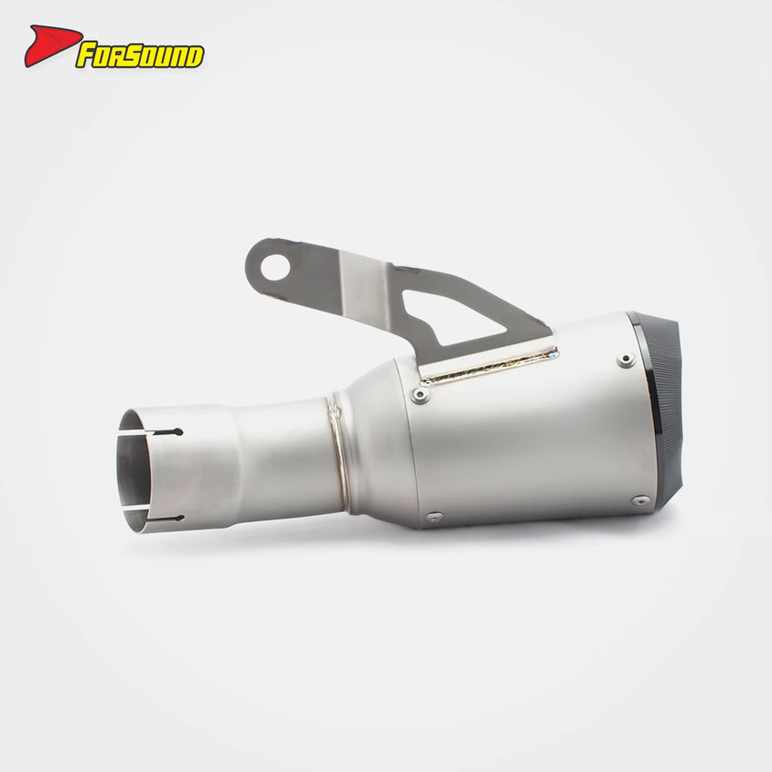 S1000RR Right AR Curved Exhaust Pipe 2009-2024 New Stainless Steel Precision Welding Racing Sound Includes Tip/Muffler FORSOUND