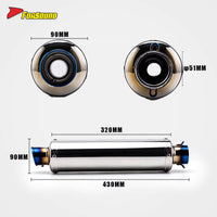 Stainless Steel Carbon Fiber 51Mm over Retro Long End Can Exhaust Pipe for Universal Motorcycle Exhaust