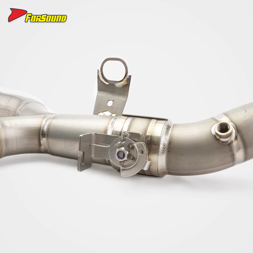 New Silver Forsound R1300GS Titanium Alloy Exhaust System Cable-Controlled Valve Front-Mid Section Lightweight Manual Motorcycle