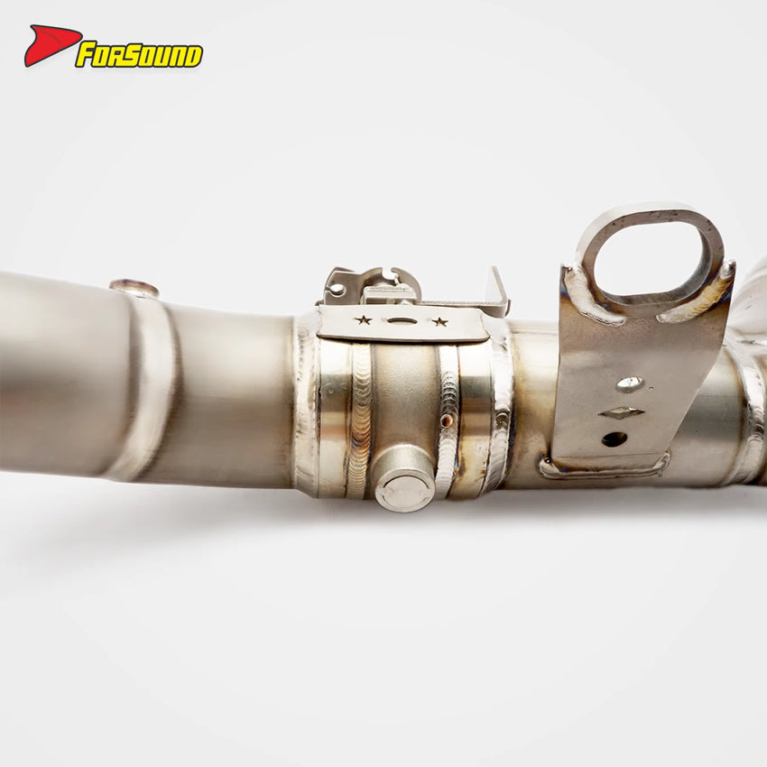 New Silver Forsound R1300GS Titanium Alloy Exhaust System Cable-Controlled Valve Front-Mid Section Lightweight Manual Motorcycle