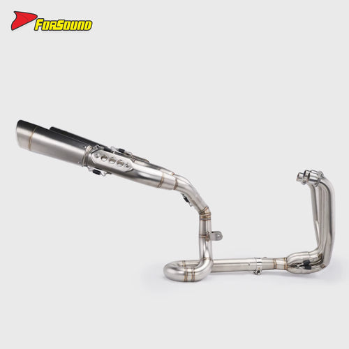 For Zxjc Zx 500Rr High Mount Dual Exit Full Exhaust Stsyem Flame Spark Style 2025 2026 ZXJC 500RR 4 Cylinder Aggressive Sound