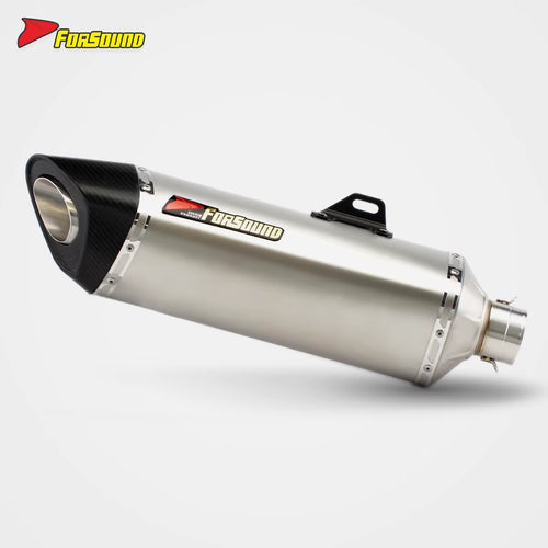 Forsound/Sound Black Carbon Fiber 60Mm R11-7 Long End Can Exhaust Pipe Universal Motorcycle New Condition