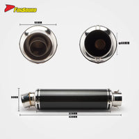 Stainless Steel Carbon Fiber 60Mm Long Blue End Can Yoshimura Exhaust Pipe Universal Motorcycle Pipe Escapes Yoshimura Carbono