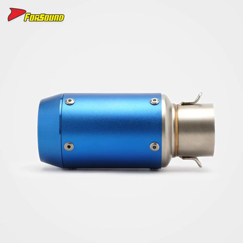 Stainless Steel Carbon Fiber 51Mm Mini GP End Can Full Blue Exhaust Pipe Universal Motorcycle Pipe