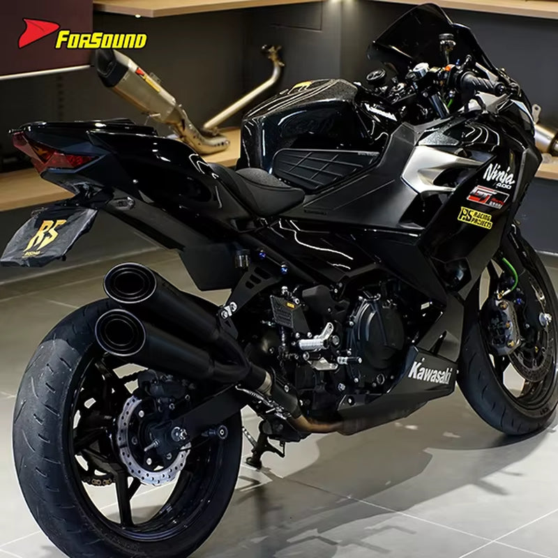 For Ninja 400 Stainless Steel 51Mm Exhaust Mid-Tail Exhaust Pipe with Double Pipes Placement