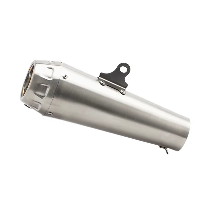 New Forsound Universal 51Mm Diameter Silver Stainless Steel Ar-Style Slip Exhaust Tip Aftermarket Motorcycle Exhaust System