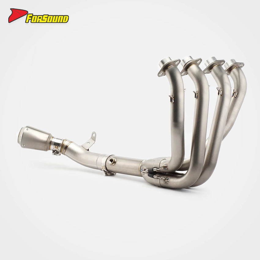 For KAWASAKI Z900 Fit 2017-2025 Matte Texture Silvery Titanium Alloy Motorcycle Crown-Style Motorcycle Full Exhaust System OEM
