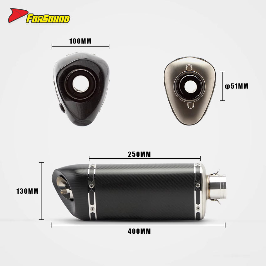 For Yamaha R3 Full Exhaust System Stainless Steel Carbon Fiber 51Mm Exhaust Full Motorcycle Exhaust System ODM&OEM YZF R3