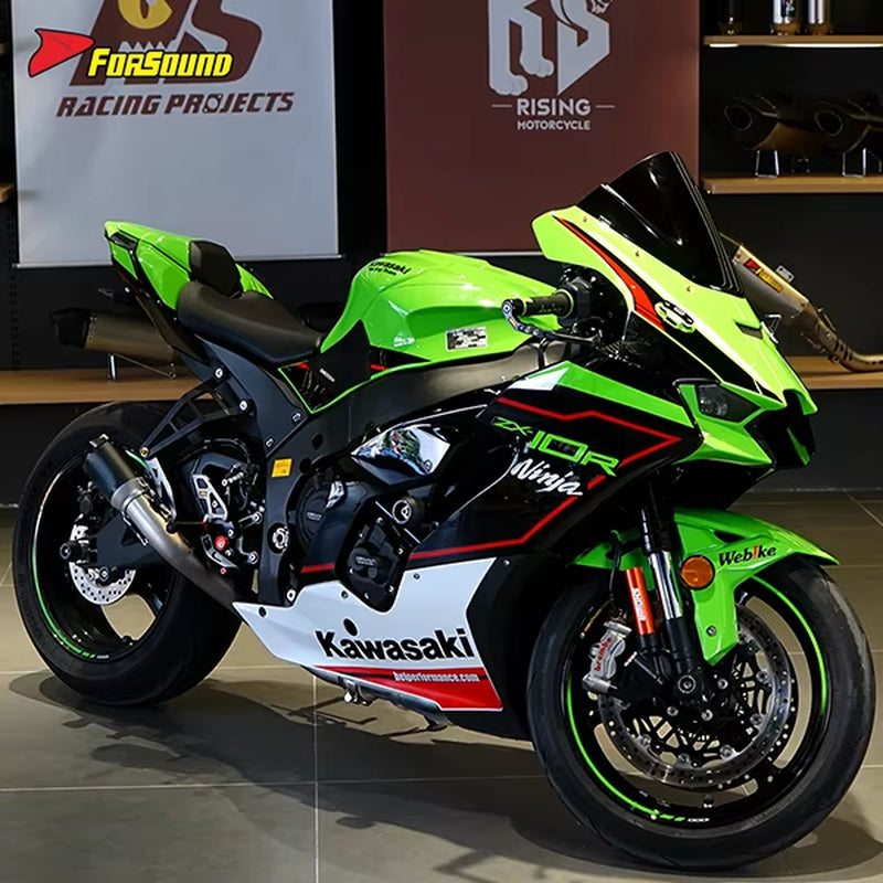 Titanium Alloy Stainless Steel Mid-Section Connect High-Exit Carbon Fiber Tip Track Screaming Exhaust Note 2025 Kawasaki ZX10R