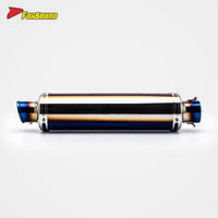 Stainless Steel Carbon Fiber 51Mm over Blue Retro Long End Can Exhaust Pipe for Universal Motorcycle