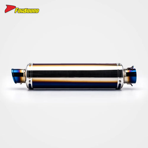 Stainless Steel Carbon Fiber 51Mm over Blue Retro Long End Can Exhaust Pipe for Universal Motorcycle