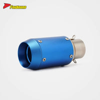 Stainless Steel Carbon Fiber 51Mm Mini GP End Can Full Blue Exhaust Pipe Universal Motorcycle Pipe