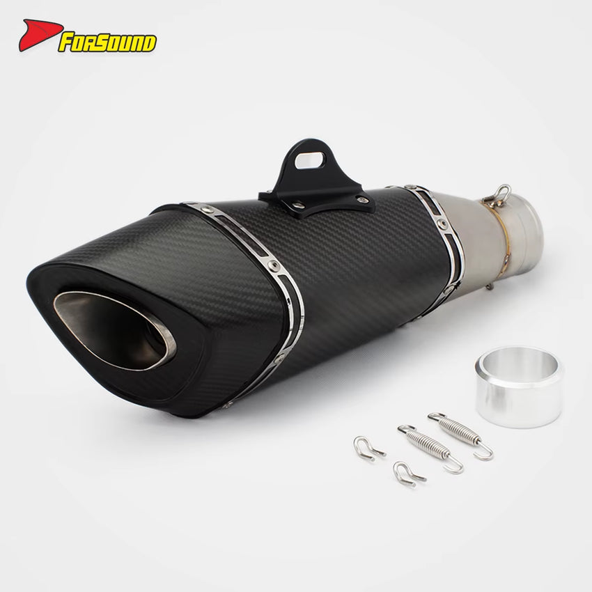 Stainless Steel Carbon Fiber 51Mm R11End Can Exhaust Pipe Universal Motorcycle Pipe