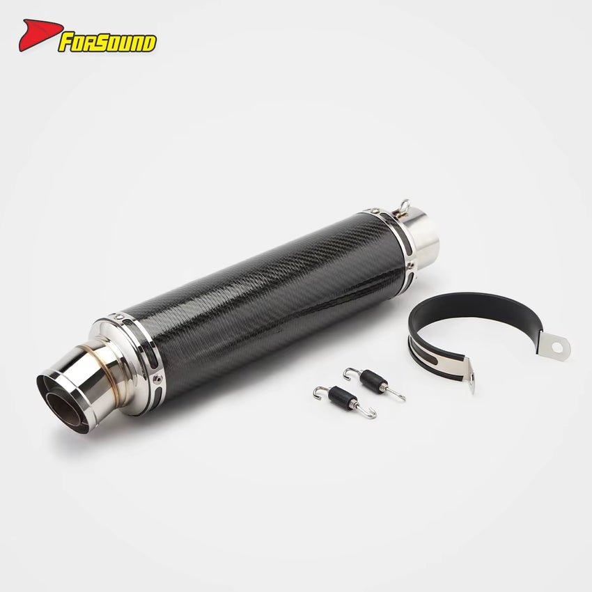 Stainless Steel Carbon Fiber 60Mm Long Blue End Can Yoshimura Exhaust Pipe Universal Motorcycle Pipe Escapes Yoshimura Carbono