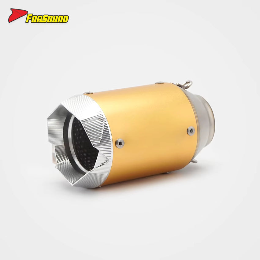 New Forsound/Sound RS Original Embossed Gold Stainless Steel Exhaust Pipe Modified Universal Motorcycles 60Mm 450SR 500 RS660