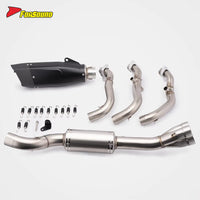 New FORSOUND Trident660 2020-2025 Dual Sport Black Stainless Steel Full Exhaust Pipe Carbon Fiber Rear Exhaust Right Side OEM