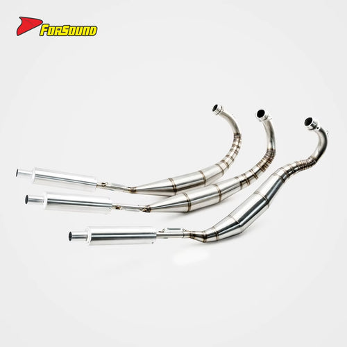 New FORSOUND KAWASAKI KH250 Retro Motorcycle 3-Into-3 Stainless Steel Exhaust System High Temp Corrosion Resistance Full Sound