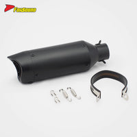 RS Original Universal Modified Exhaust Pipe for Motorcycle Stainless Steel Frosted Carbon Fiber Baked Blue Tail 51MM Caliber