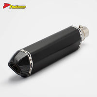 New Forsound RS Original Modified Stainless Steel Exhaust Muffler Pipe Universal Single Hole Tail Section 51Mm Black Body