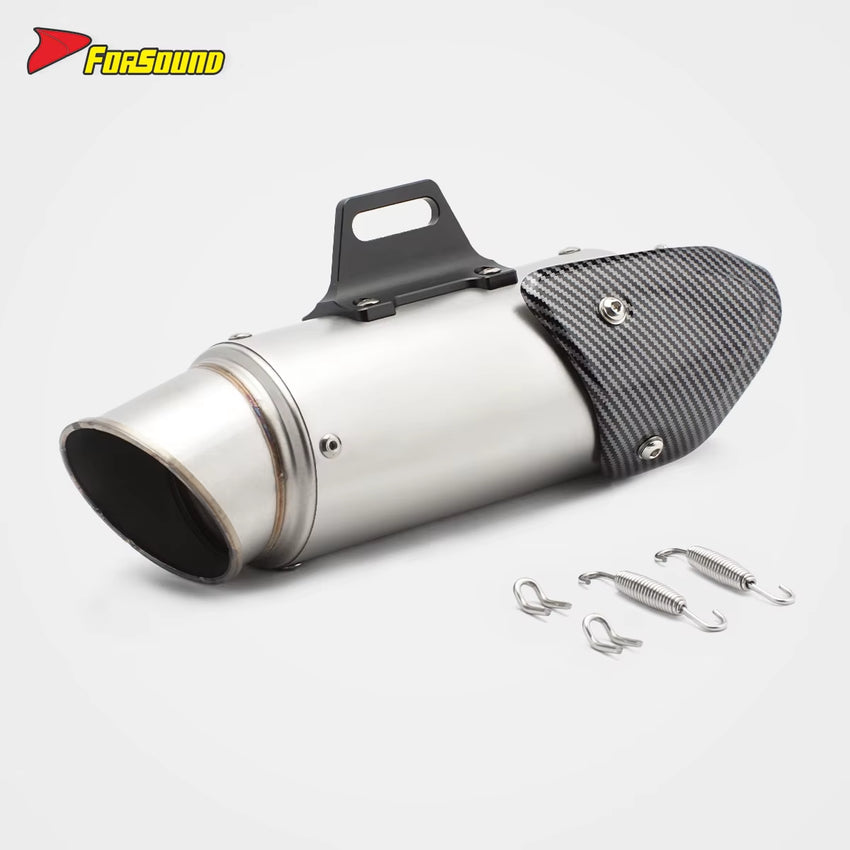 Universal 51Mm Diameter Slip-On Matte Finish Slanted Cap Cannon-Style Exhaust Stainless Steel Inner Tube Fits Street Bikes
