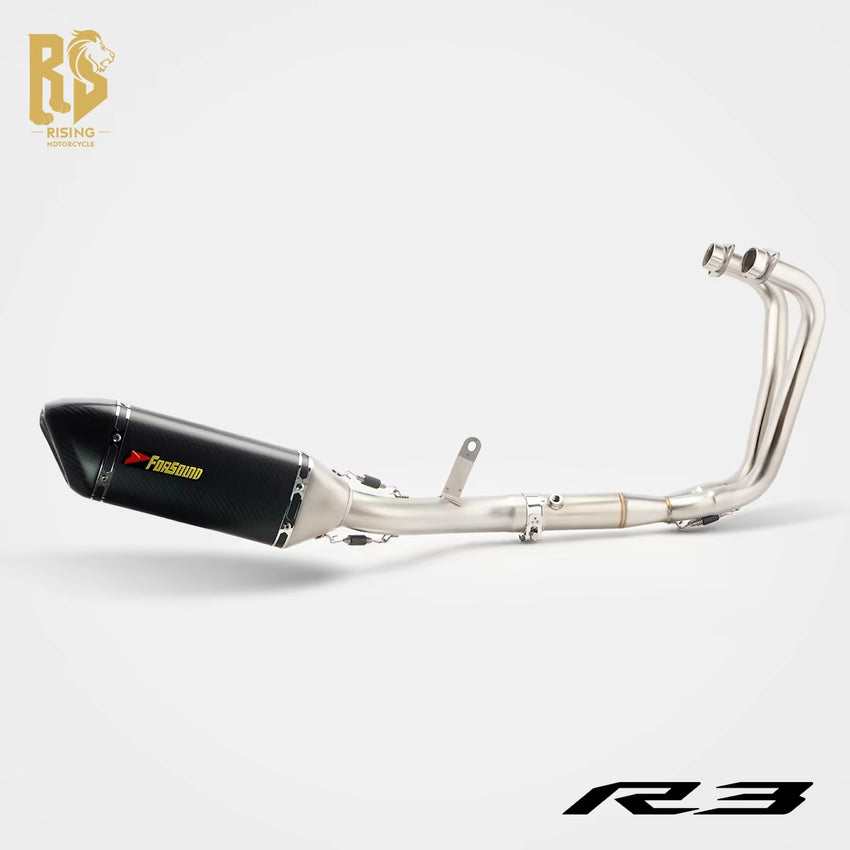 New Condition Stainless Steel 51Mm Exhaust Pipe for Yamaha R3 Exhaust Motorcycle Modified Carbon Fiber Side Whole Section