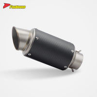 Carbon Fiber Stainless Steel 60Mm Slash Cut Tip Cannon Style Exhaust Universal Fit Most Street/Off-Road Motorcycles Slip-On