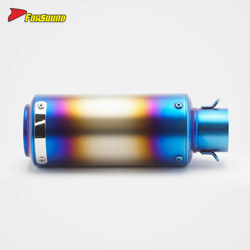 RS Original 51Mm Motorcycle Roasted Blue Pipe Escape Exhaust Muffler Gp-Project Universal Pitbike Racing Muffler