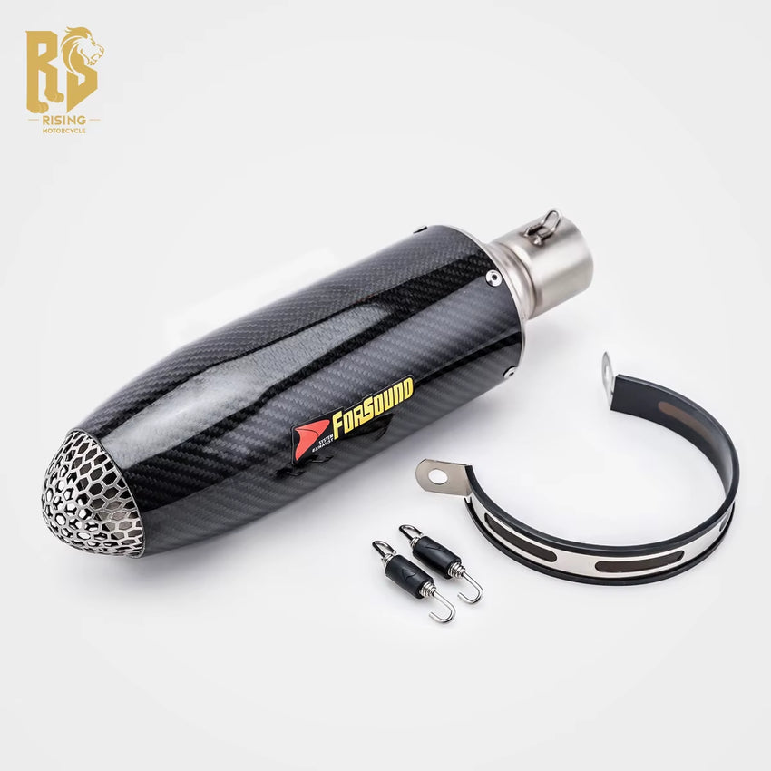 Stainless Steel Carbon Fiber 51Mm Exhaust End Can for Universal Motorcycle 51Mm Pipe