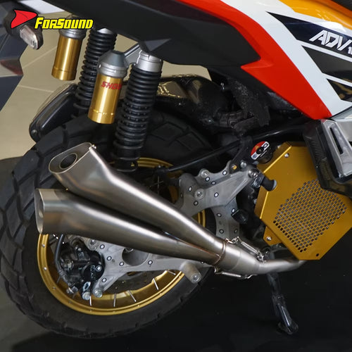 New FORSOUND for ADV 160 Exhaust Stainless Steel Torch Gemini Full Exhaust Polished Optional Deep Powerful Exhaust Note