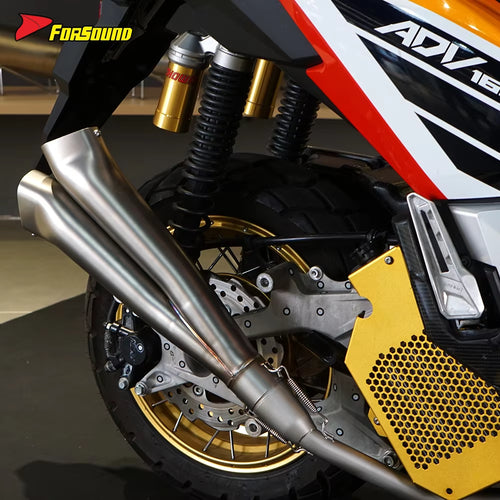 New FORSOUND for ADV 160 Exhaust Stainless Steel Torch Gemini Full Exhaust Polished Optional Deep Powerful Exhaust Note