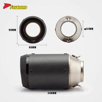 RS Original 51Mm Stainless Carbon Fiber Exhaust Pipe End Can Universal Multilateral Modified Style Black Mouth for Coke Can