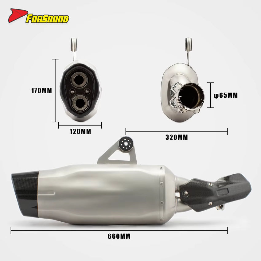 RS Original Custom Carbon Fiber Exhaust System Forsound Silver for R1250GS ADV 2019-23 New Condition Middle Motorcycle Exhaust 1