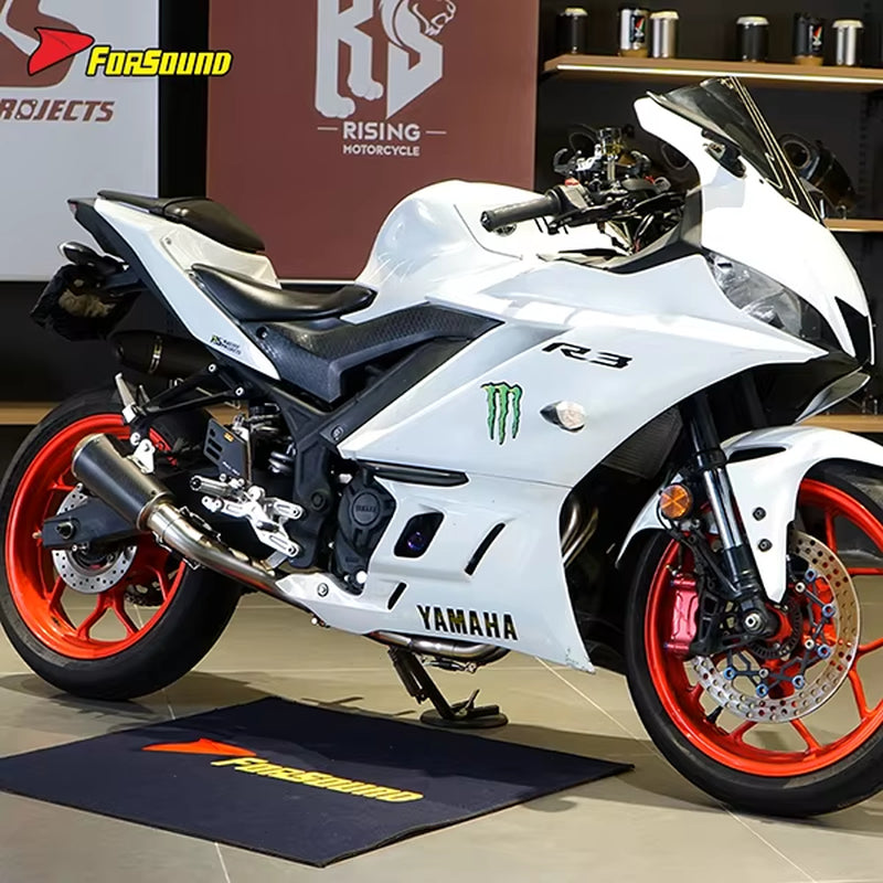 For YAMAHA MT03 Stainless Steel Carbon Fiber 51Mm 2-Into-1 Header Full System Yamaha R3 Performance Racing Exhaust Kit ODM&OEM
