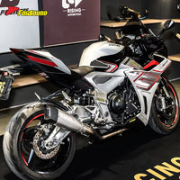 For ZONTES 703RR Stainless Steel Full Straight Exhaust System Side-Exit Motorcycle Exhaust Pioneer Model with Oxygen Sensor OEM