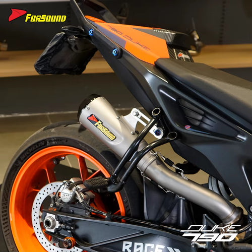 Stainless Steel Carbon Fiber Mid-Tail Exhaust Pipe for KTM790/890 Motorcycles New Condition Catalytic Converter