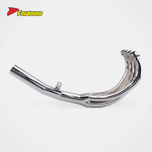New FORSOUND KAWASAKI Z900RS Fit 17-25 Handcrafted Bent Cast Iron Full Plated One-Piece Short Pipe Retro Exhaust Silver Power