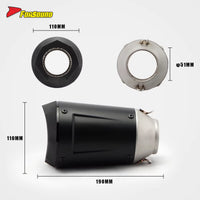FORSOUND Universal 51Mm Diameter Slip-On Stainless Steel Slanted Tip Ar-Style Exhaust Black Body & Tip Improved Power Response